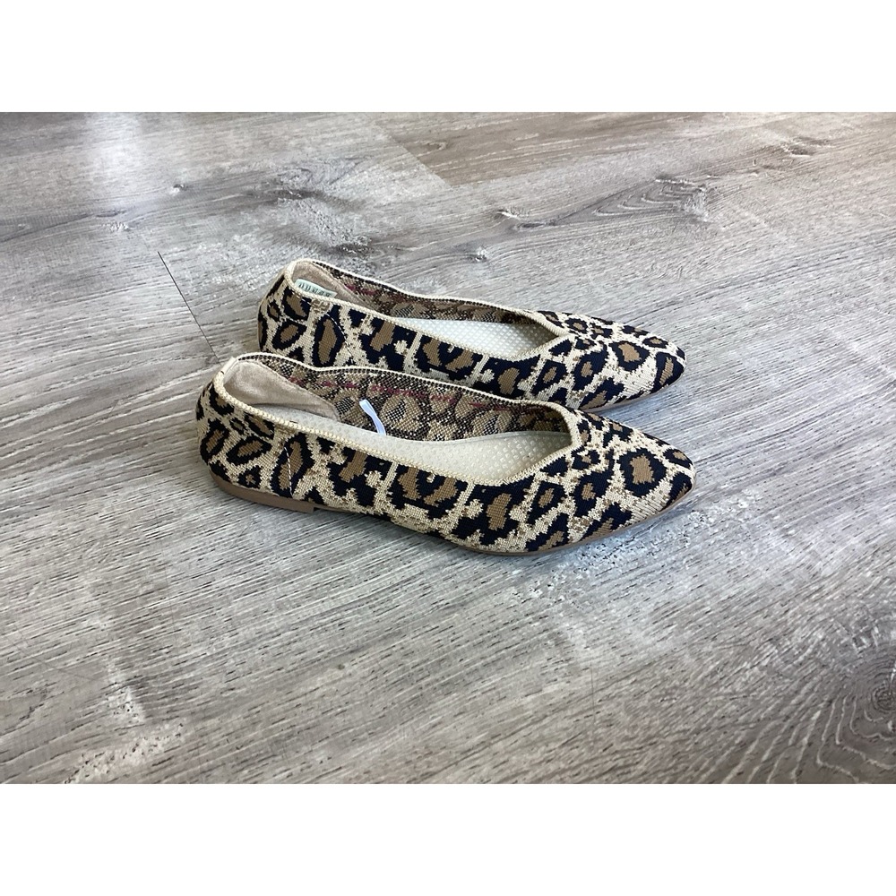 Skechers Womens 6.5 Shoes Cleo Claw-Some Knit Ballet Flat Leopard Print 44886